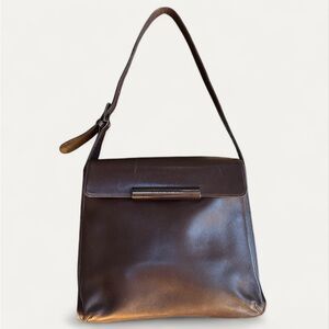 GIVENCHY Whip Rich Brown Leather Shoulder Bag